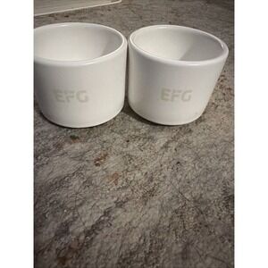 Fellow Joey Double Wall Ceramic Coffee Cups Matte White Copper Set 2  Espresso